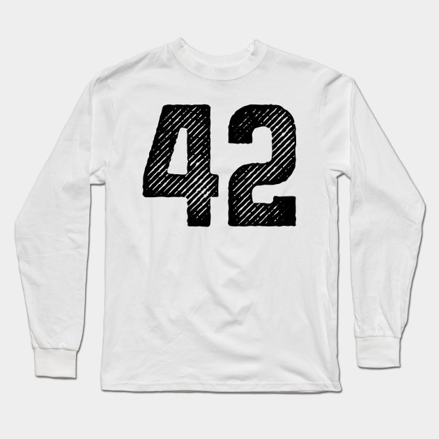 Rough Number 42 Long Sleeve T-Shirt by colorsplash